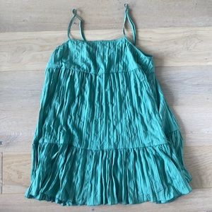 UO Lucia Plisse Tiered Mini Dress